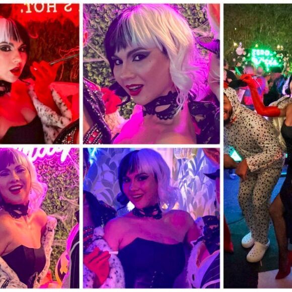 🖤🤍 6PCS Halloween Bundle Cruella Cosplay Costume Party1920s Accessories Set - Picture 14 of 17